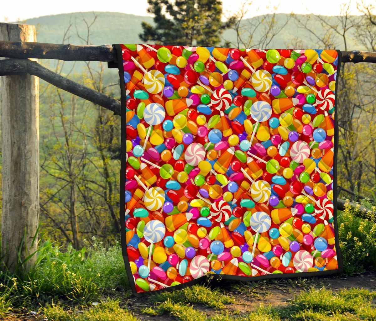 Colorful Candy Pattern Print Quilt-grizzshop