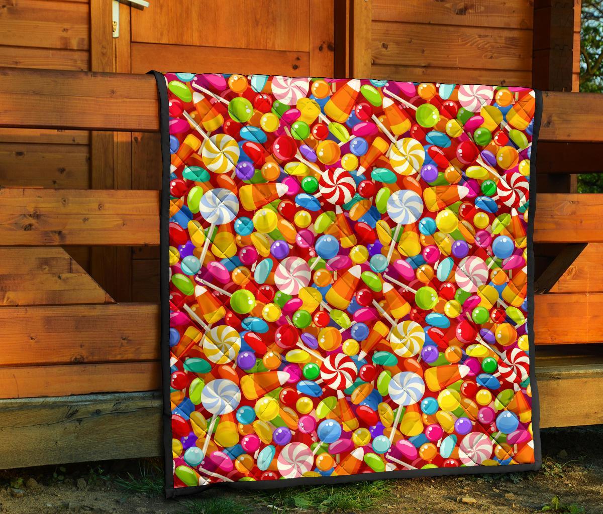 Colorful Candy Pattern Print Quilt-grizzshop