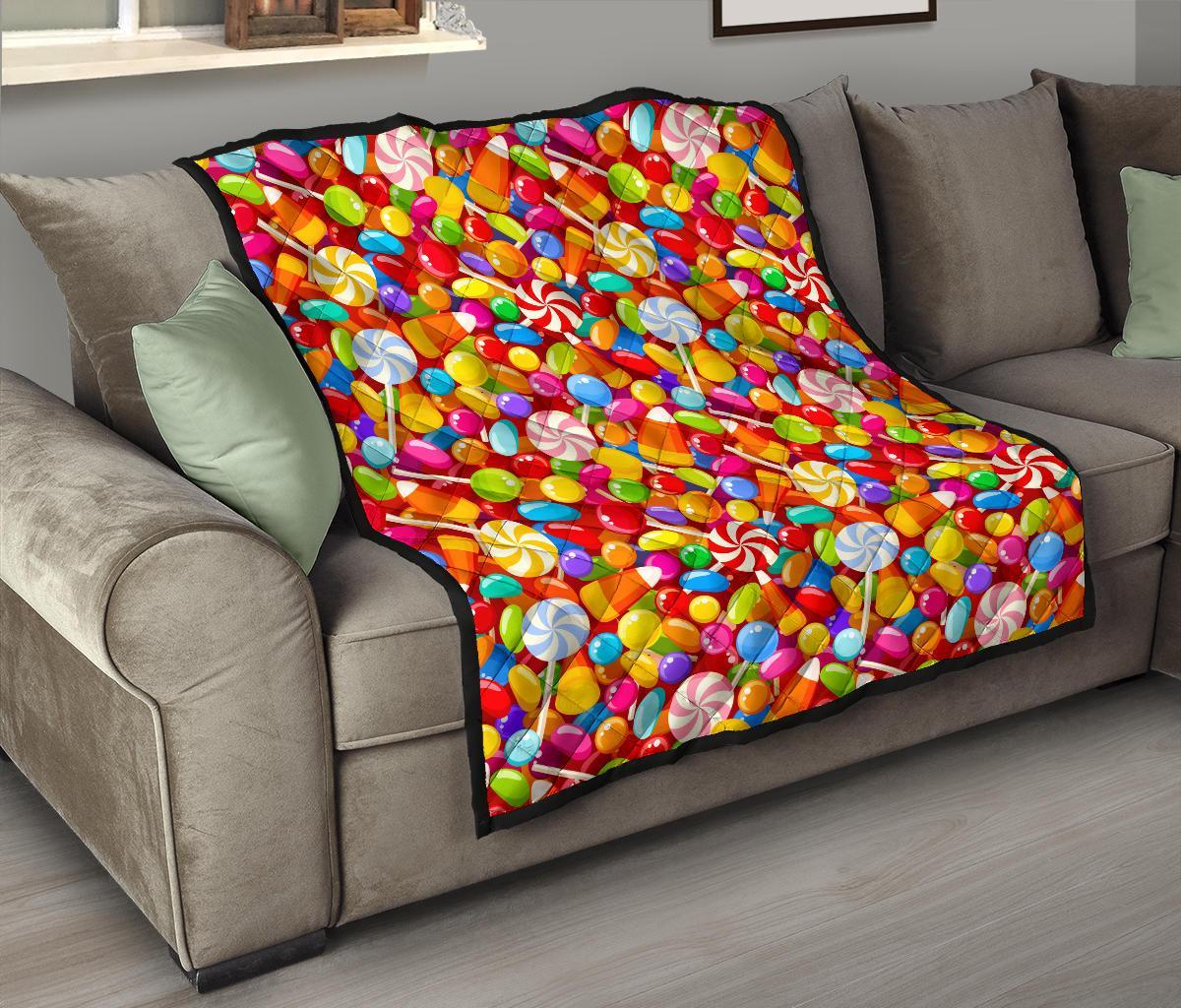 Colorful Candy Pattern Print Quilt-grizzshop