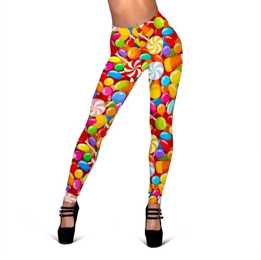 Colorful Candy Pattern Print Women Leggings-grizzshop