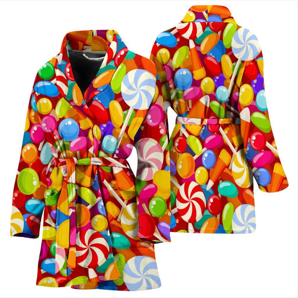 Colorful Candy Pattern Print Women Long Robe-grizzshop