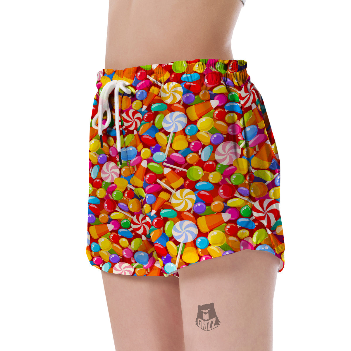 Colorful Candy Pattern Print Women's Shorts-grizzshop