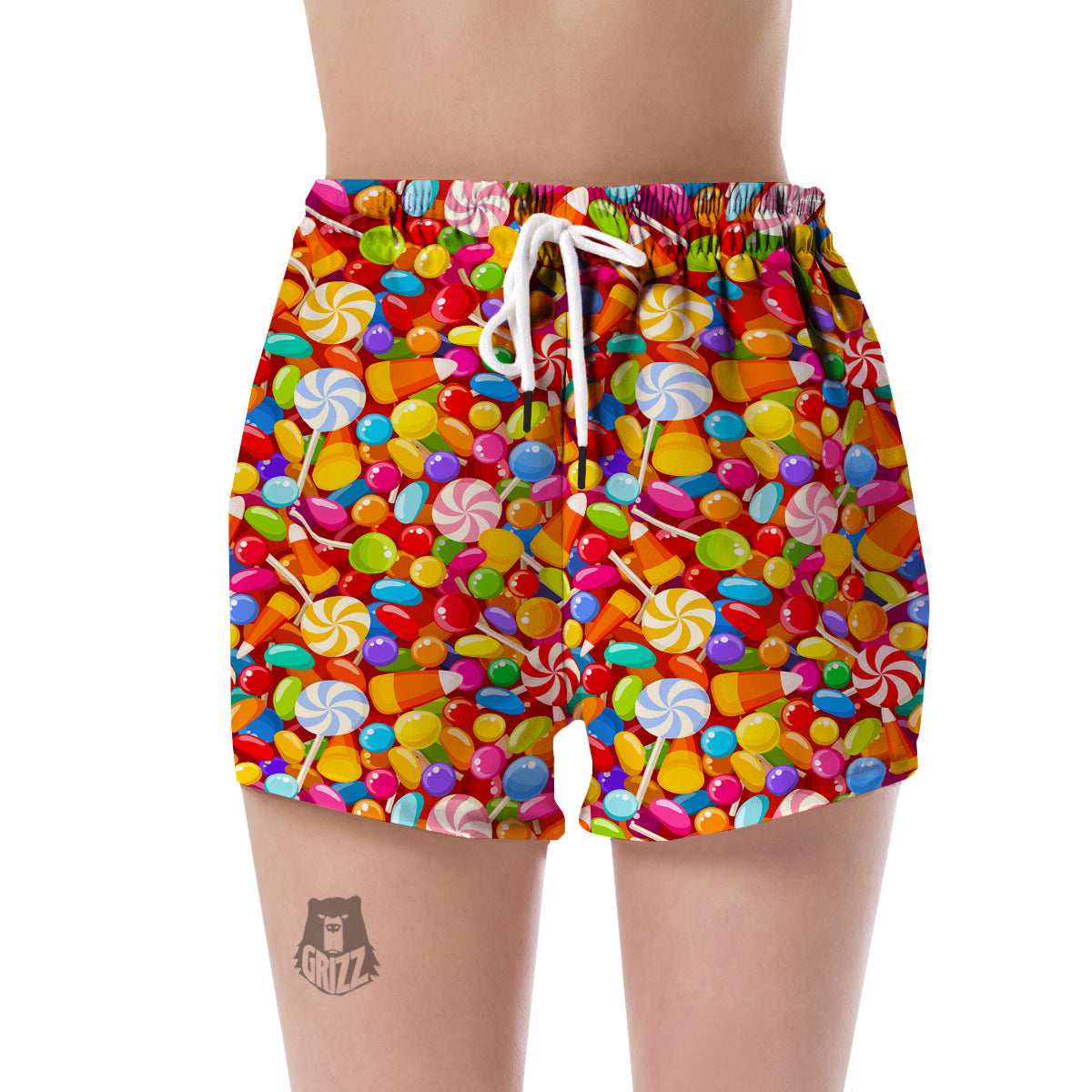 Colorful Candy Pattern Print Women's Shorts-grizzshop