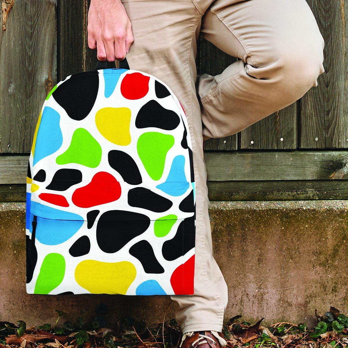 Colorful Cow Print Backpack-grizzshop