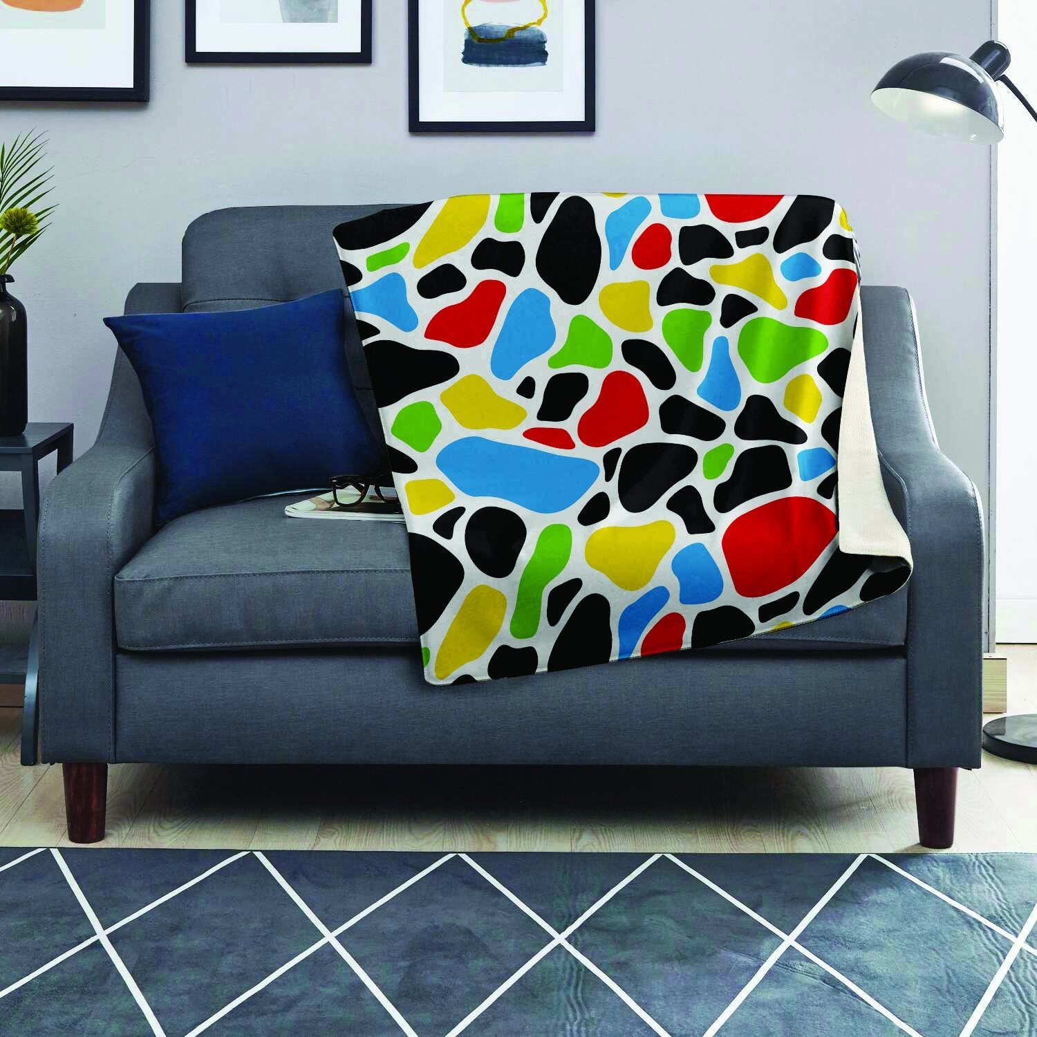 Colorful Cow Print Blanket-grizzshop
