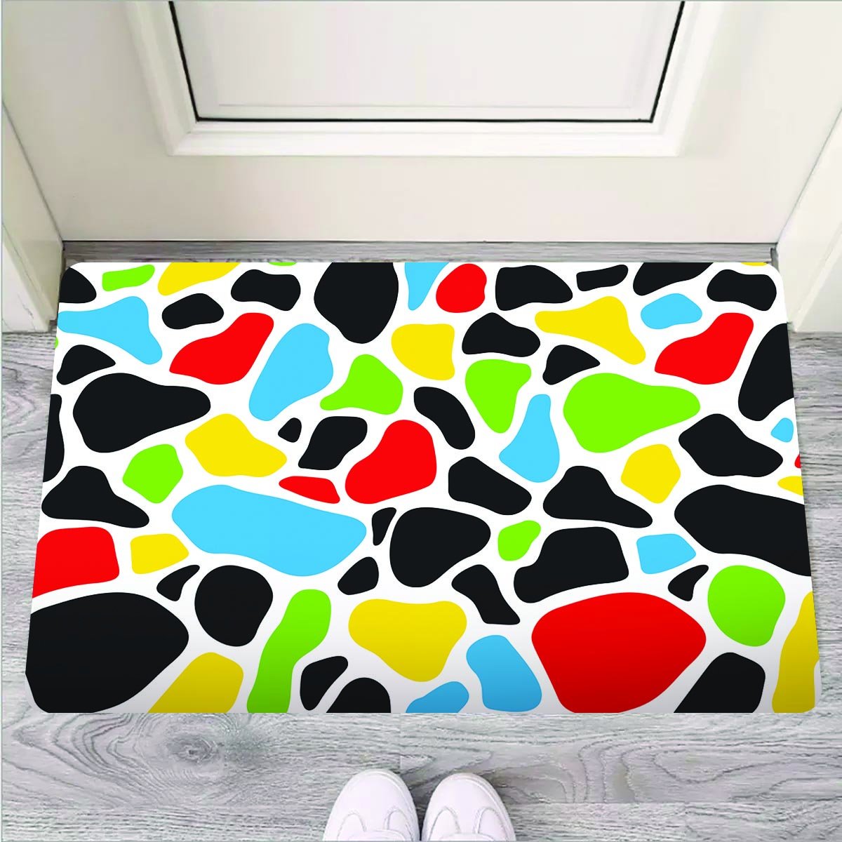 Colorful Cow Print Door Mat-grizzshop