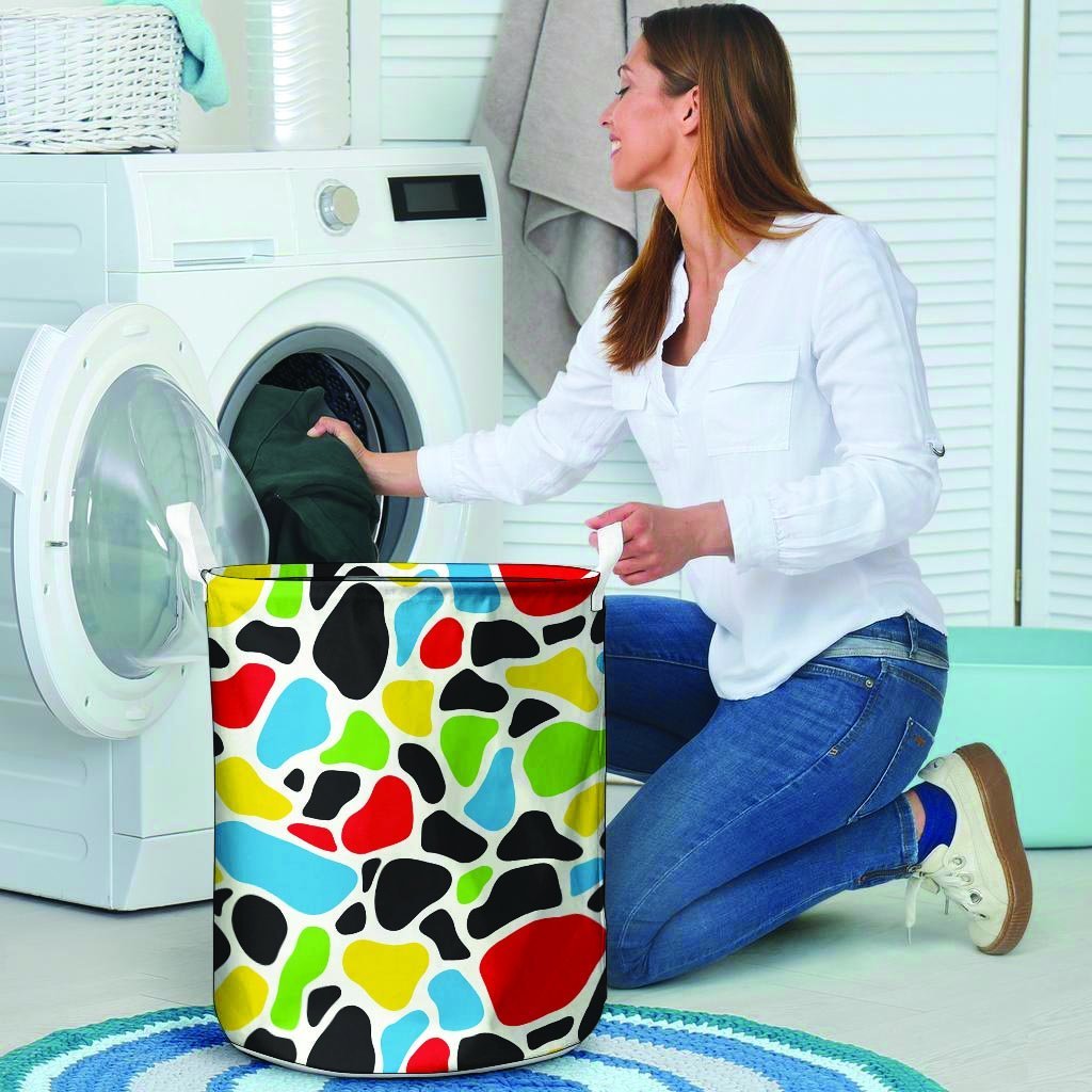 Colorful Cow Print Laundry Basket-grizzshop