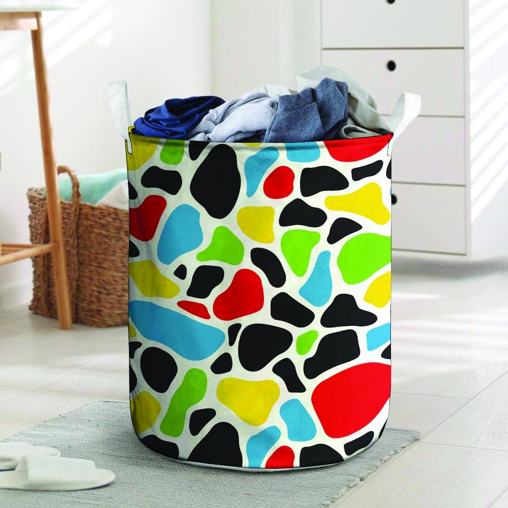 Colorful Cow Print Laundry Basket-grizzshop