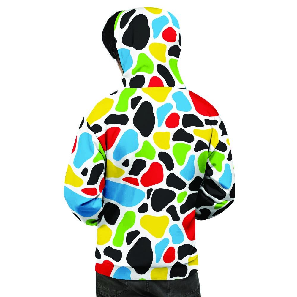 Colorful Cow Print Men's Hoodie-grizzshop