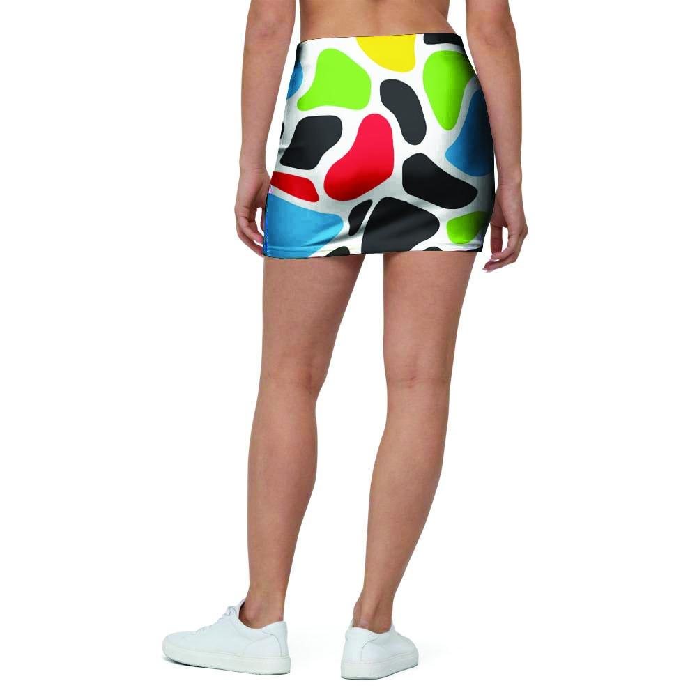 Colorful Cow Print Mini Skirt-grizzshop