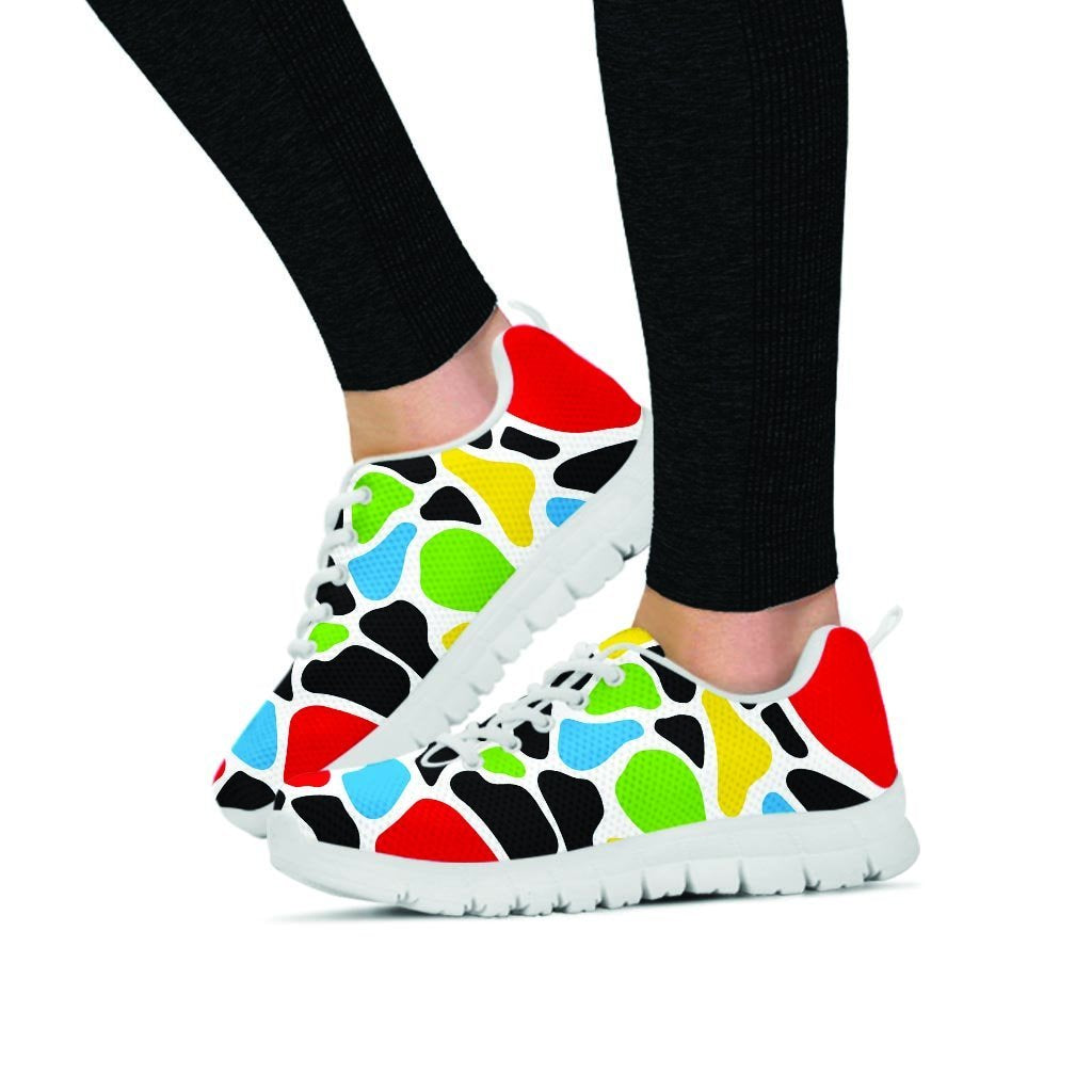 Colorful Cow Print Women's Sneakers-grizzshop