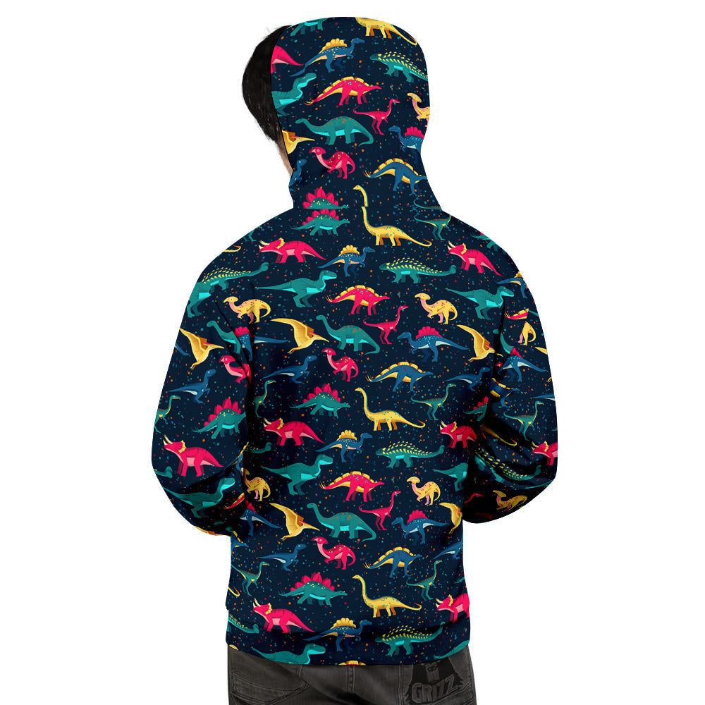 Colorful Cute Dinosaurs Print Pattern Men's Hoodie-grizzshop