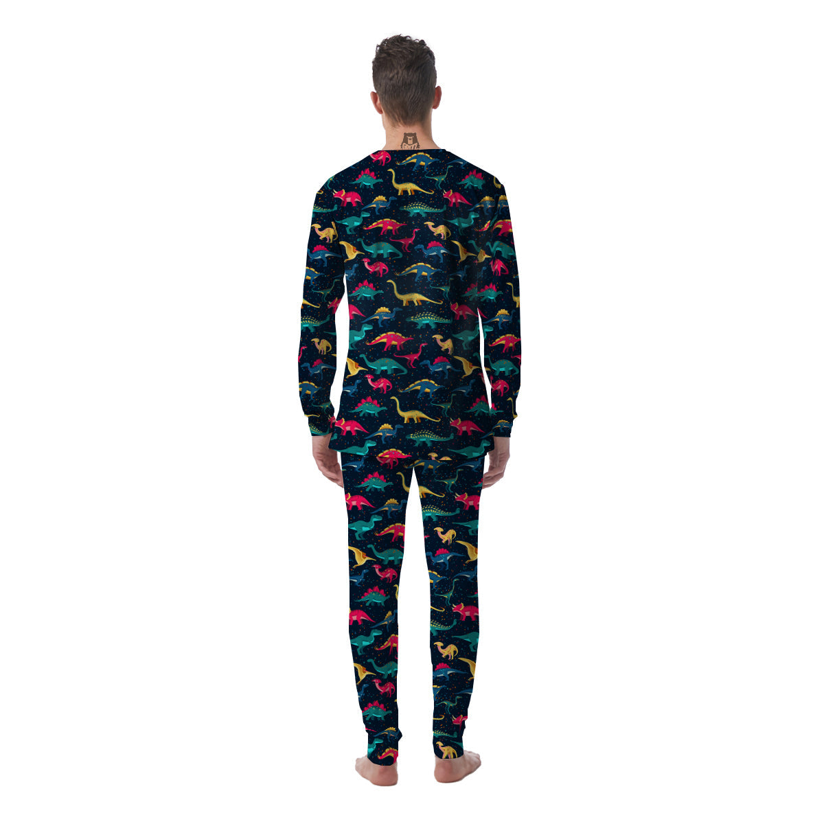 Colorful Cute Dinosaurs Print Pattern Men's Pajamas-grizzshop