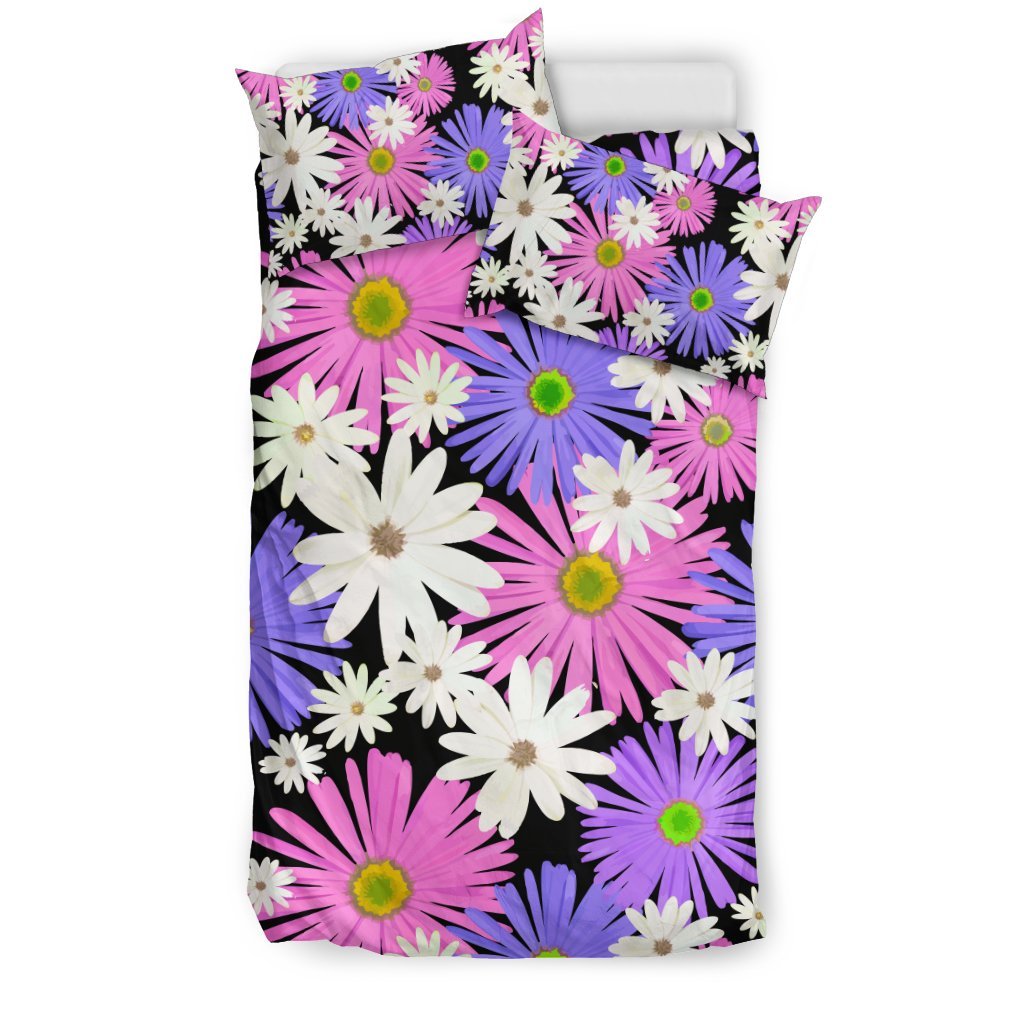 Colorful Daisy Pattern Print Duvet Cover Bedding Set-grizzshop