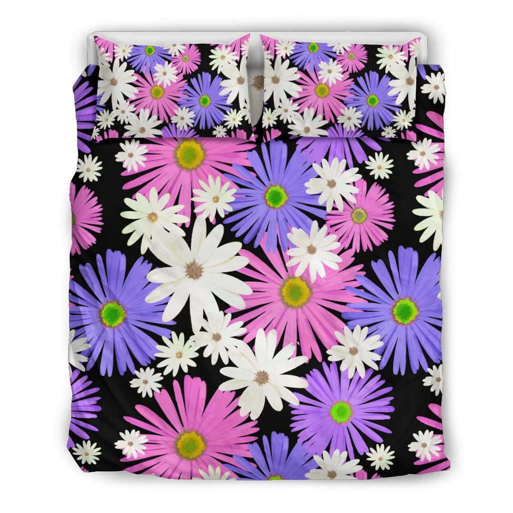 Colorful Daisy Pattern Print Duvet Cover Bedding Set-grizzshop