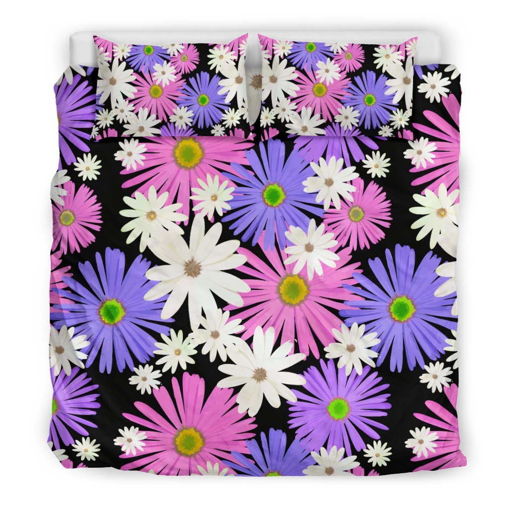 Colorful Daisy Pattern Print Duvet Cover Bedding Set-grizzshop