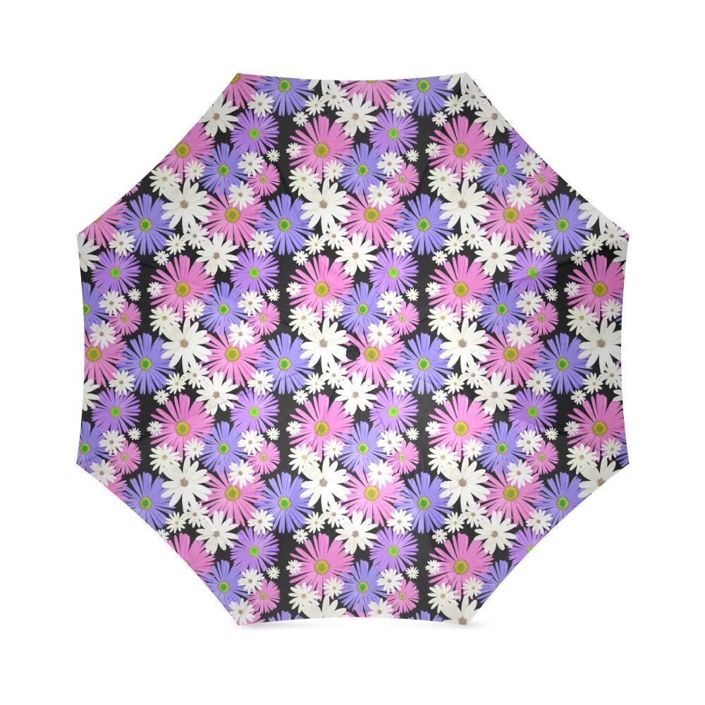 Colorful Daisy Pattern Print Foldable Umbrella-grizzshop
