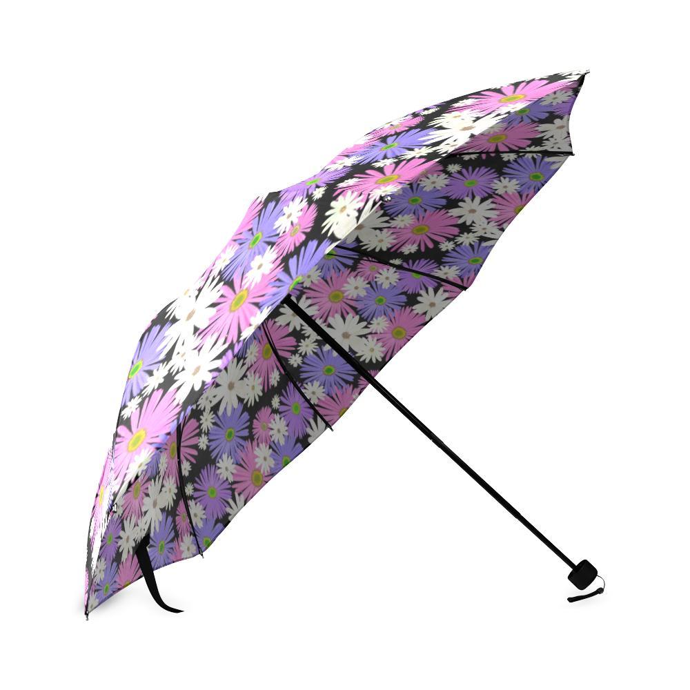 Colorful Daisy Pattern Print Foldable Umbrella-grizzshop