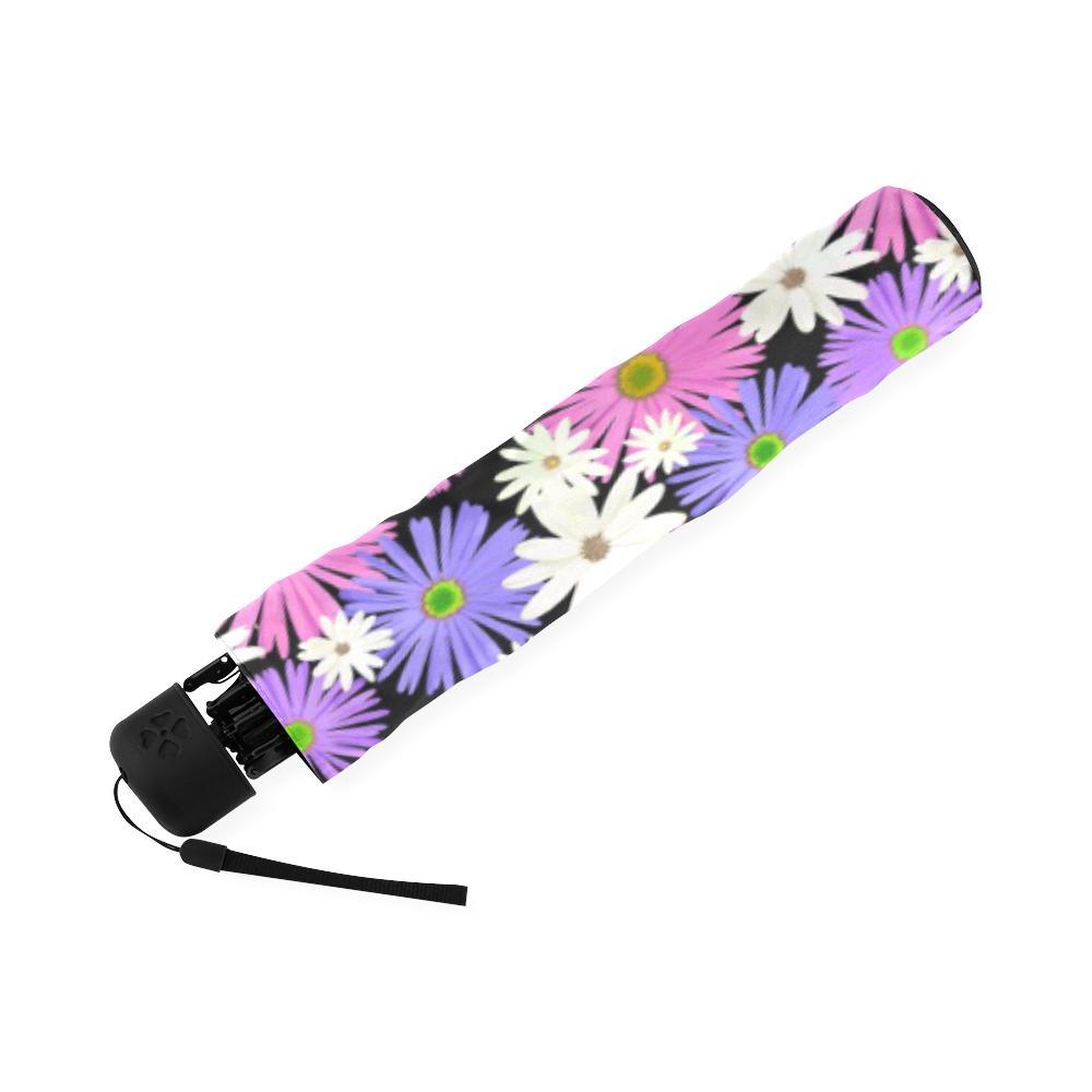 Colorful Daisy Pattern Print Foldable Umbrella-grizzshop
