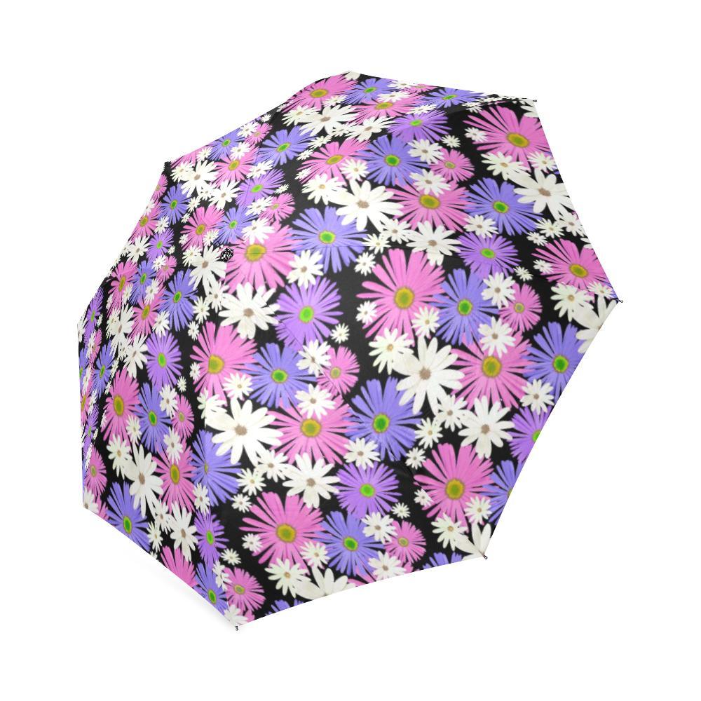 Colorful Daisy Pattern Print Foldable Umbrella-grizzshop