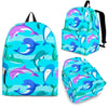 Colorful Dolphin Pattern Print Backpack-grizzshop
