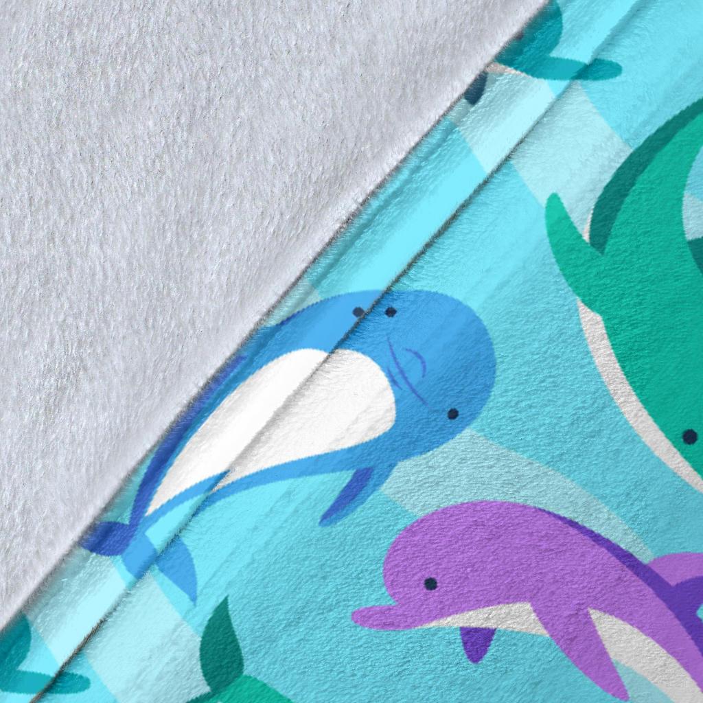 Colorful Dolphin Pattern Print Blanket-grizzshop