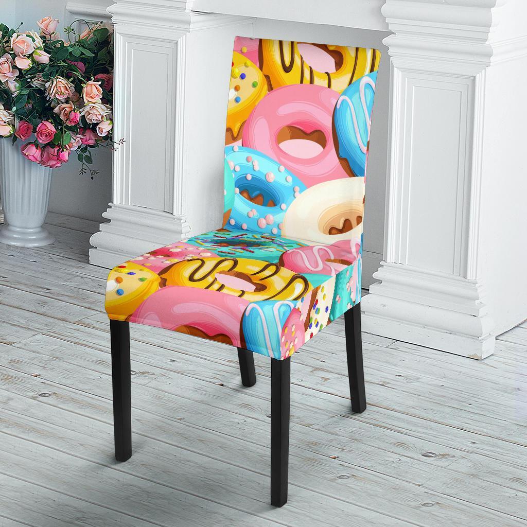 Colorful Donut Pattern Print Chair Cover-grizzshop