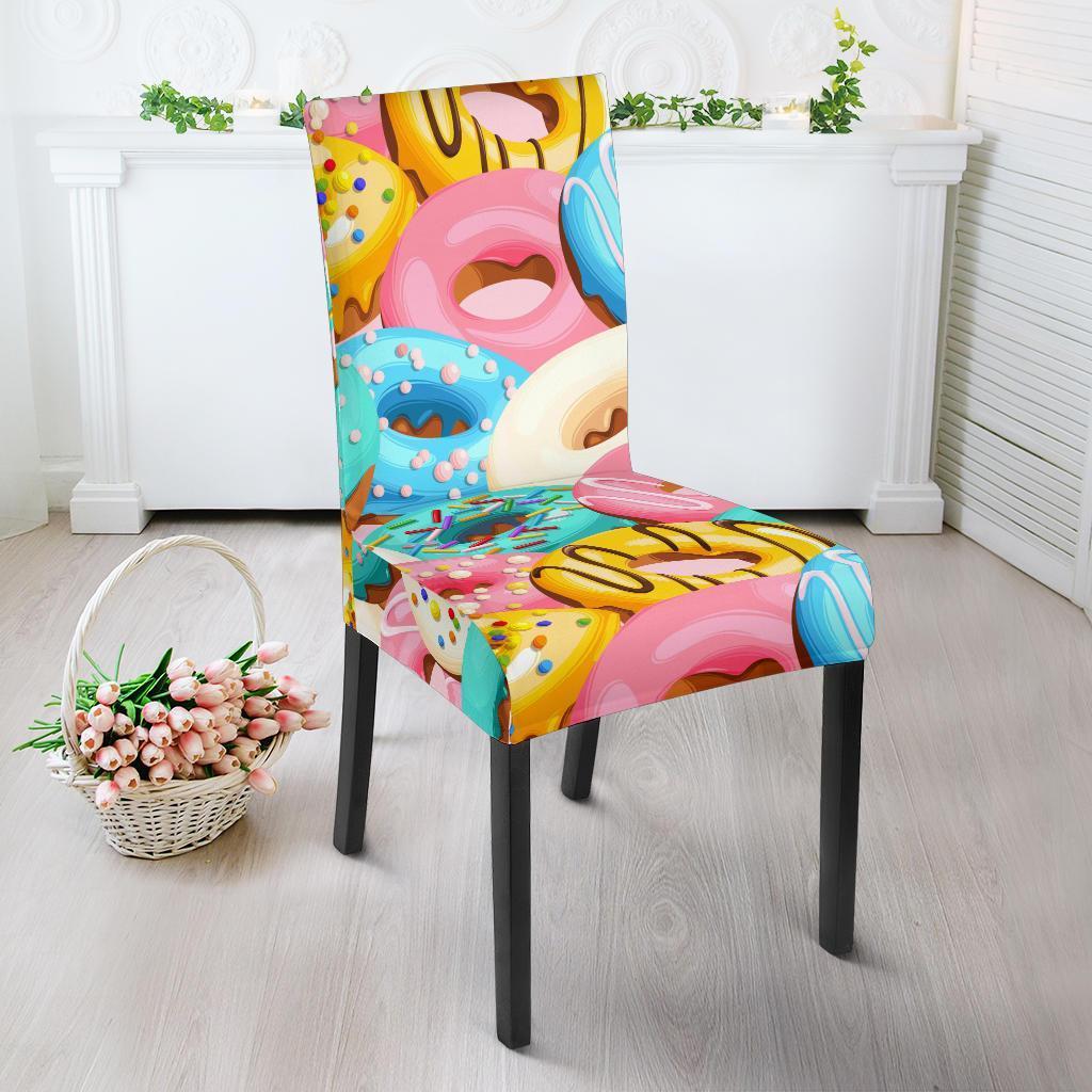 Colorful Donut Pattern Print Chair Cover-grizzshop