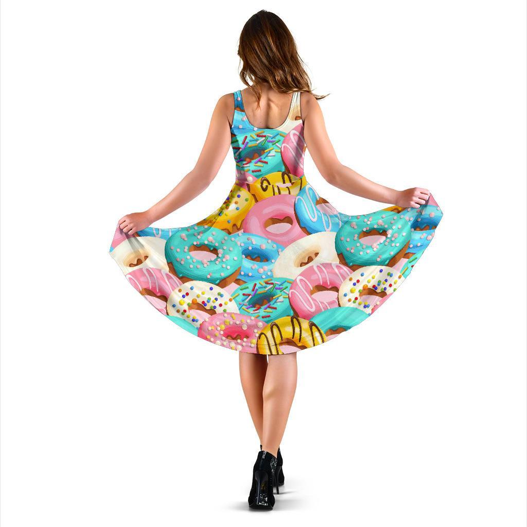 Colorful Donut Pattern Print Dress-grizzshop