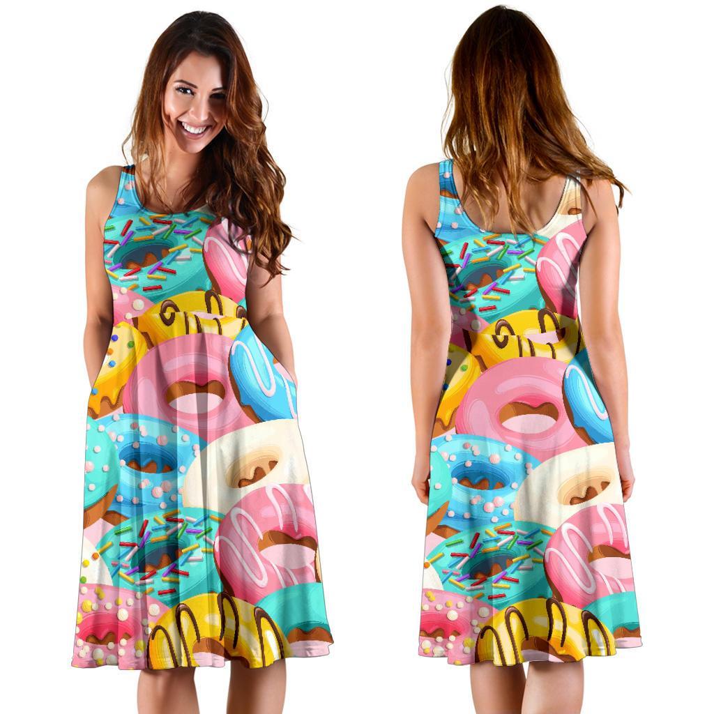 Colorful Donut Pattern Print Dress-grizzshop