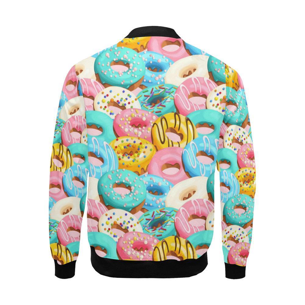 Colorful Donut Pattern Print Men's Bomber Jacket-grizzshop