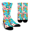 Colorful Donut Pattern Print Unisex Crew Socks-grizzshop