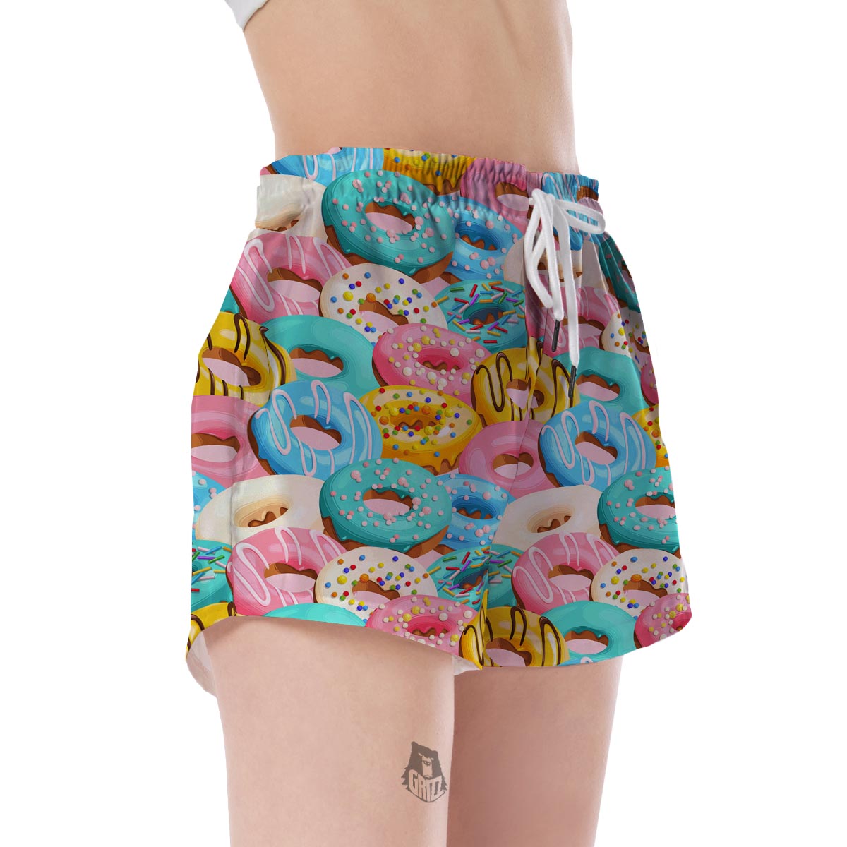 Colorful Donut Pattern Print Women's Shorts-grizzshop
