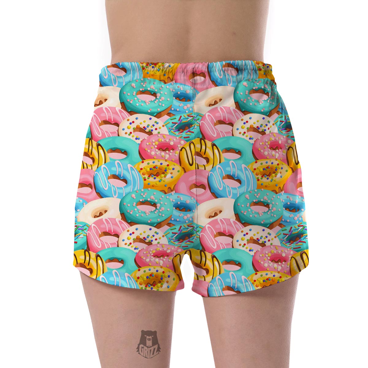 Colorful Donut Pattern Print Women's Shorts-grizzshop
