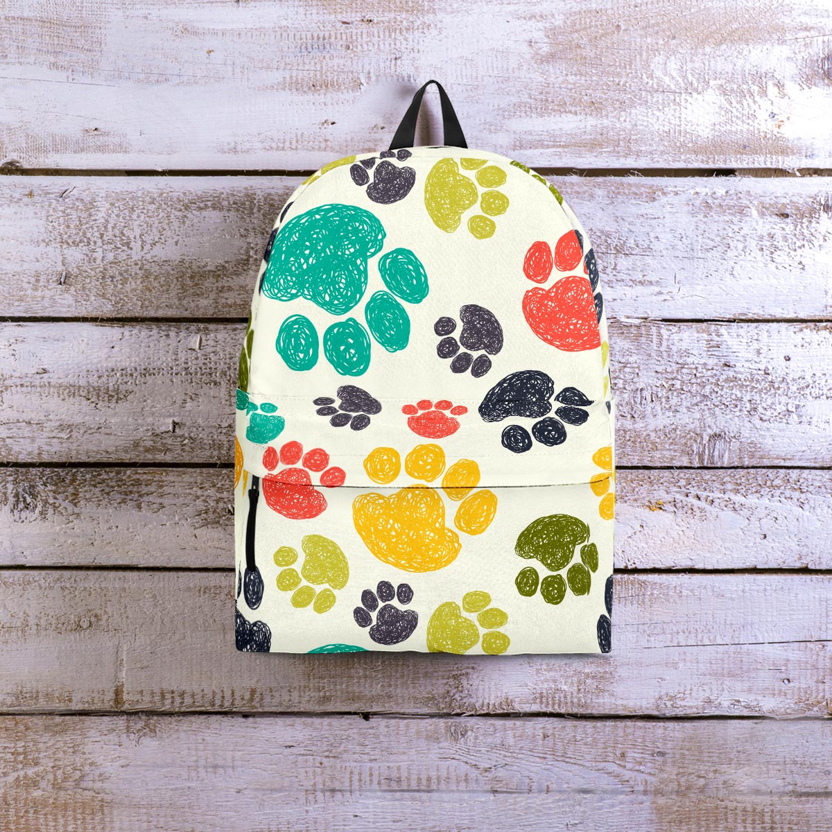 Colorful Doodle Paw Backpack-grizzshop