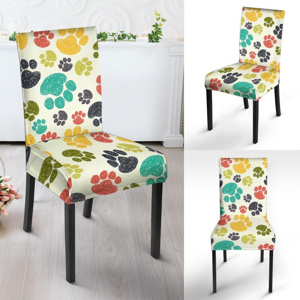 Colorful Doodle Paw Chair Cover-grizzshop