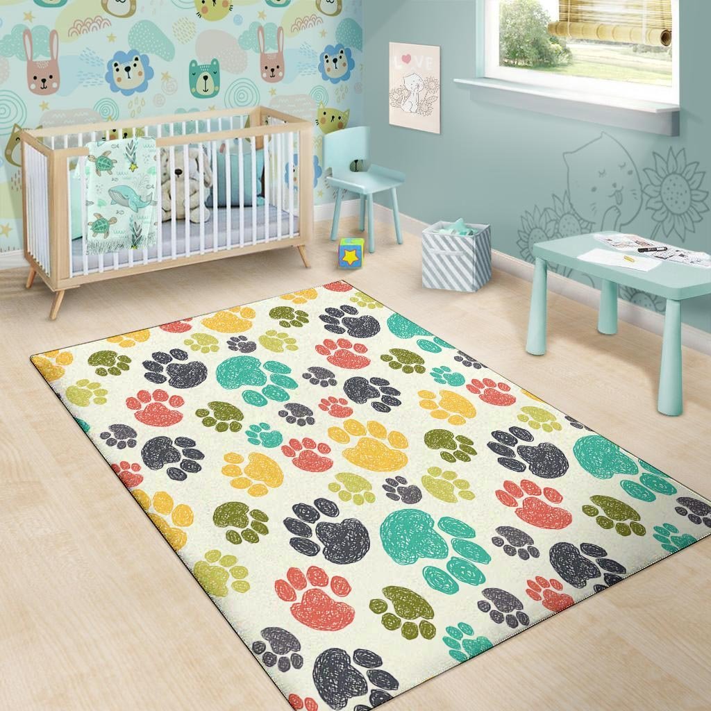 Colorful Doodle Paw Floor Mat-grizzshop