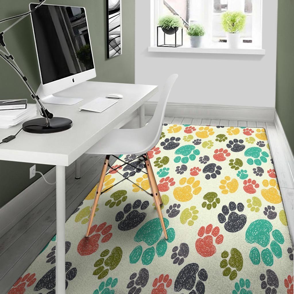 Colorful Doodle Paw Floor Mat-grizzshop