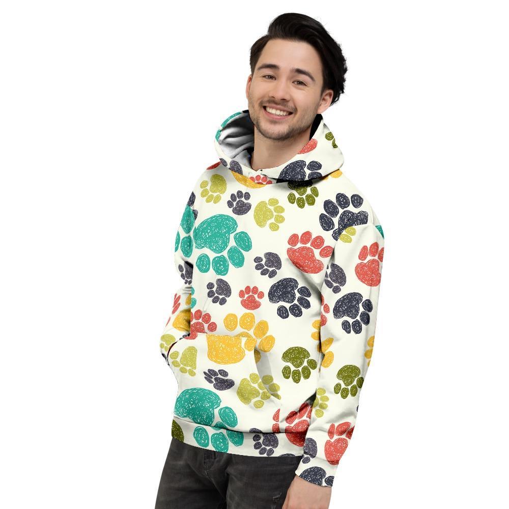 Colorful Doodle Paw Men's Hoodie-grizzshop