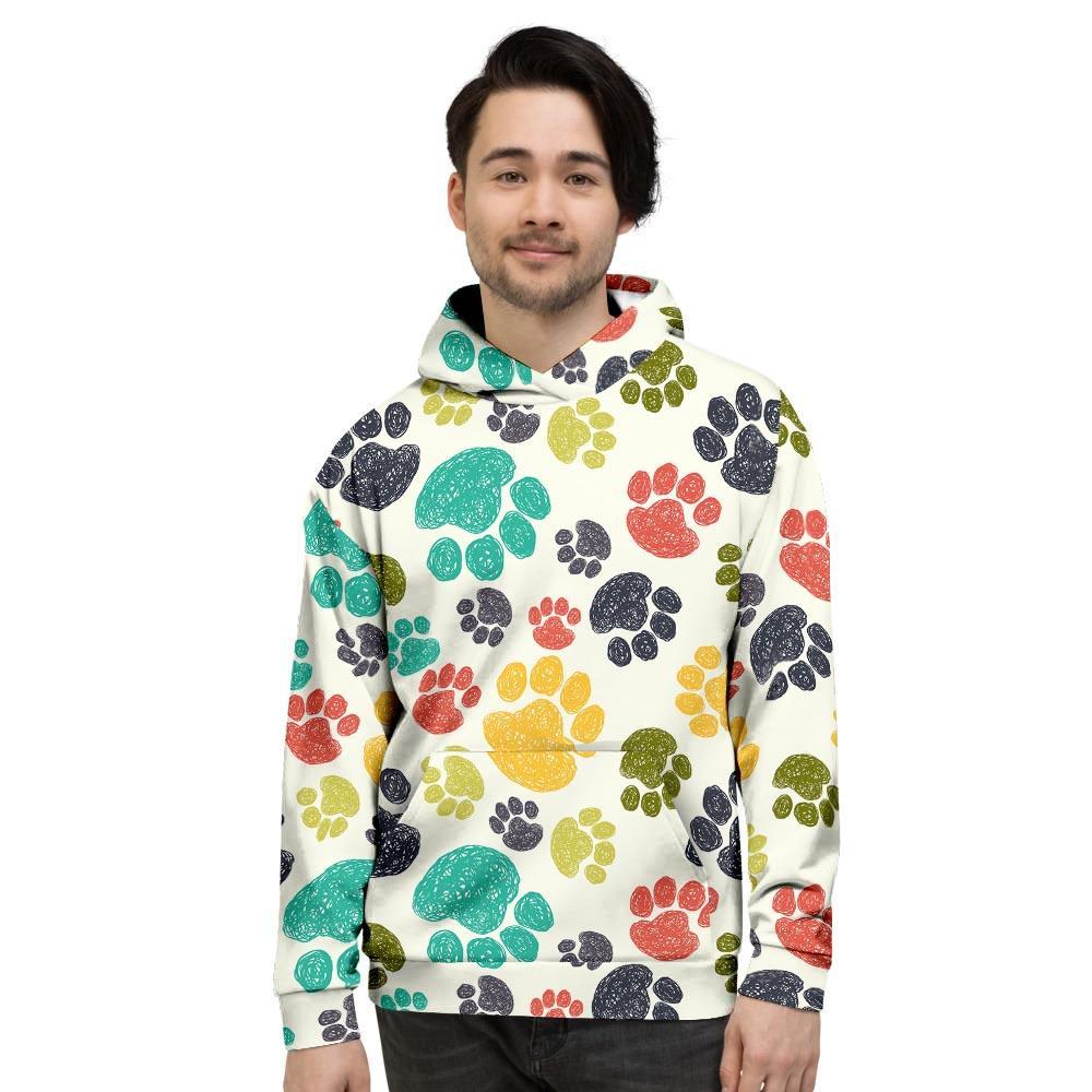 Colorful Doodle Paw Men's Hoodie-grizzshop