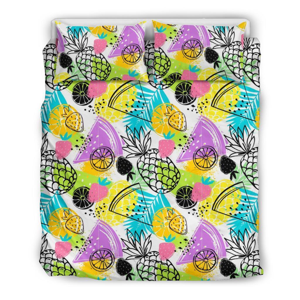 Colorful Drawing Pineapple Bedding Set-grizzshop