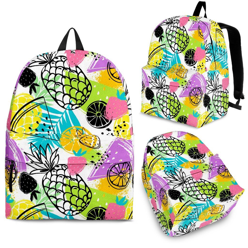Colorful Drawing Pineapple Pattern Backpack-grizzshop