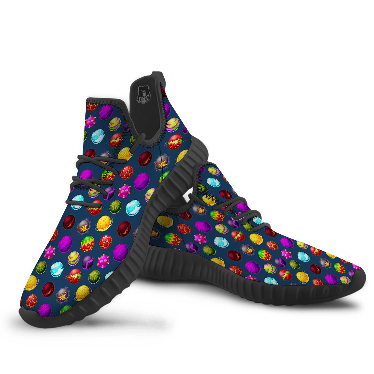 Colorful Galaxy Planets And Space Stars Print Pattern Black Walking Shoes-grizzshop