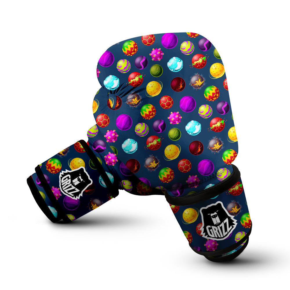 Colorful Galaxy Planets And Space Stars Print Pattern Boxing Gloves-grizzshop