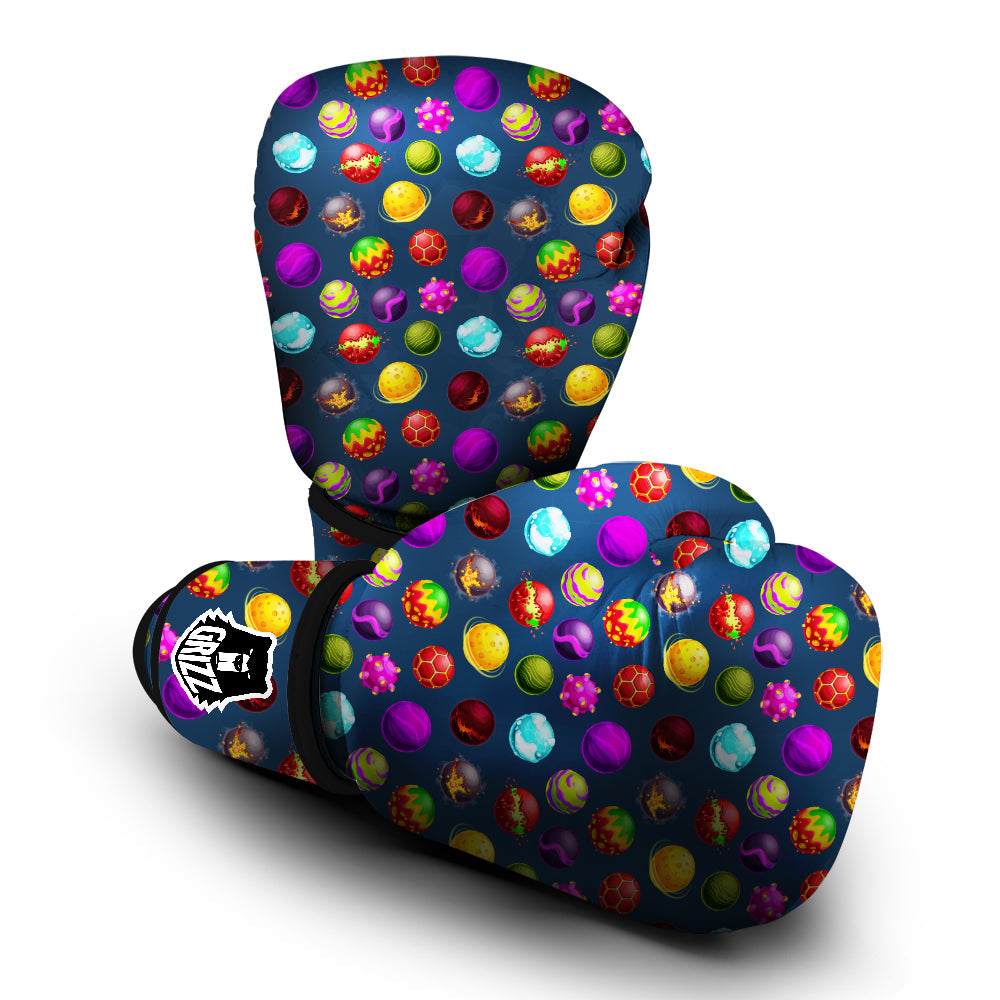 Colorful Galaxy Planets And Space Stars Print Pattern Boxing Gloves-grizzshop