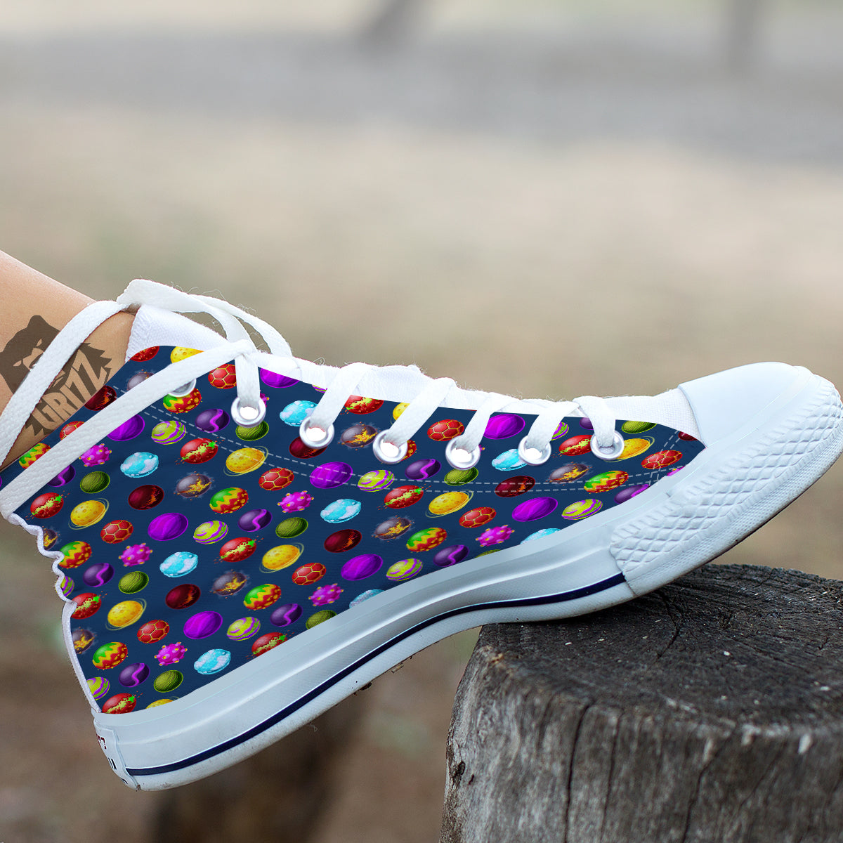 Colorful Galaxy Planets And Space Stars Print Pattern White High Top Shoes-grizzshop