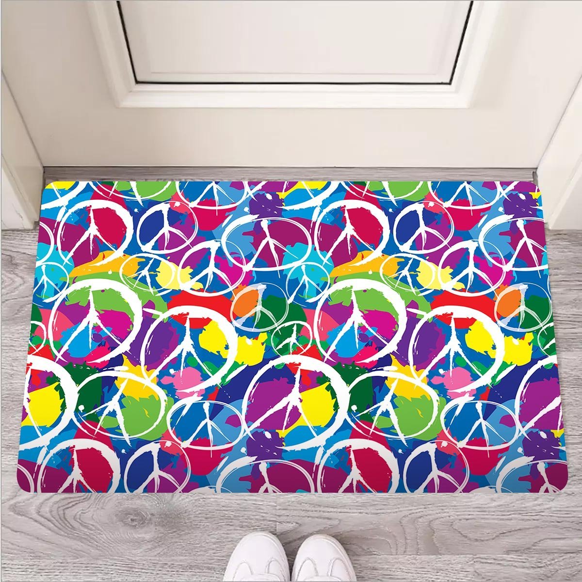 Colorful Hippie Door Mat-grizzshop