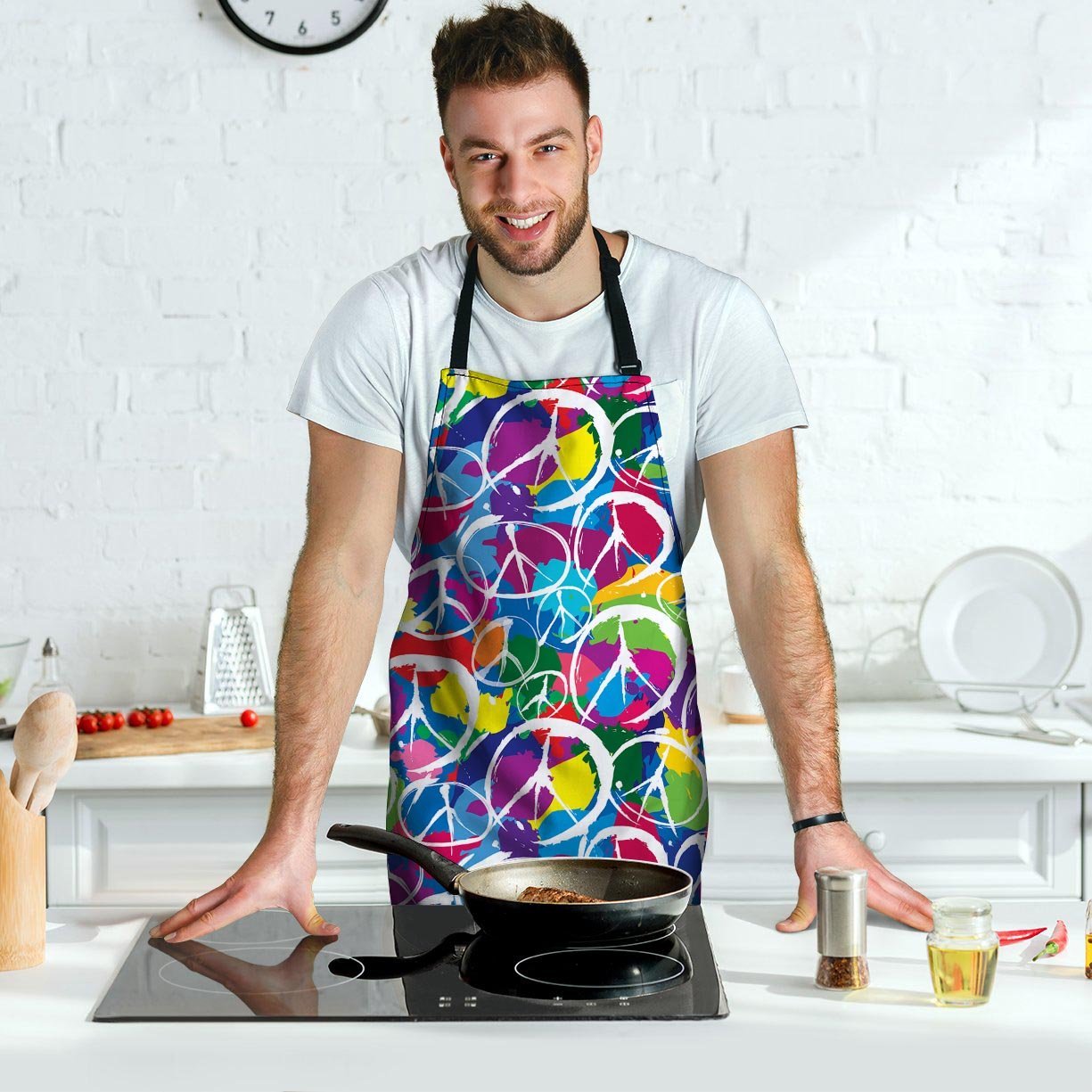 Colorful Hippie Men's Apron-grizzshop