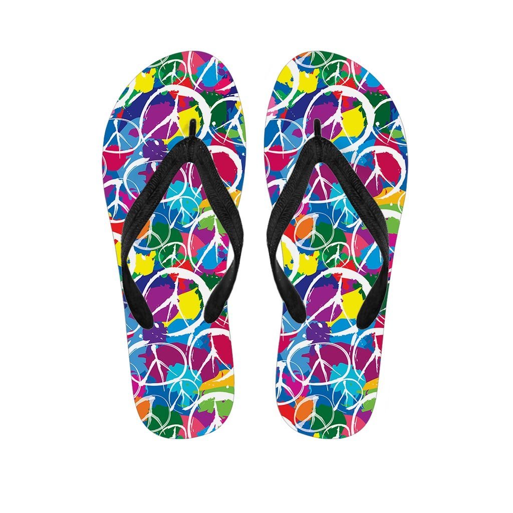 Colorful Hippie Men's Flip Flops-grizzshop