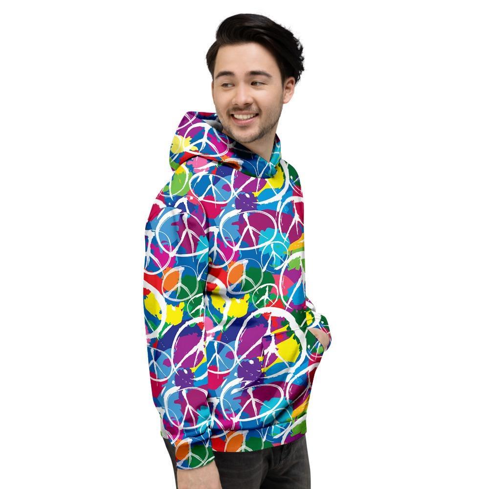Colorful Hippie Men's Hoodie-grizzshop